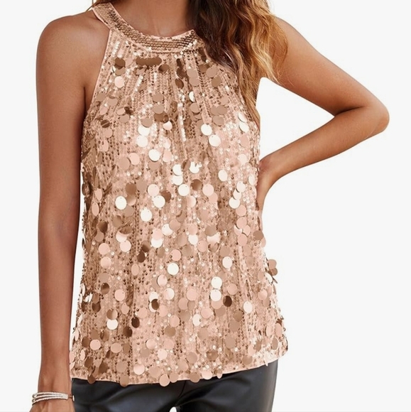 Sequin Halter Top - Picture 1 of 16